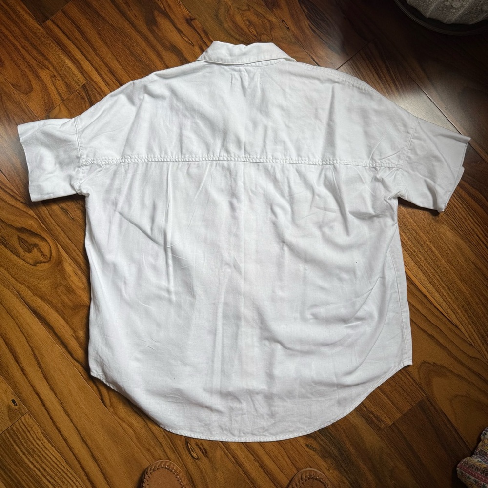 Madewell White Cotton Courier Shirt Sz M - Picture 6 of 11